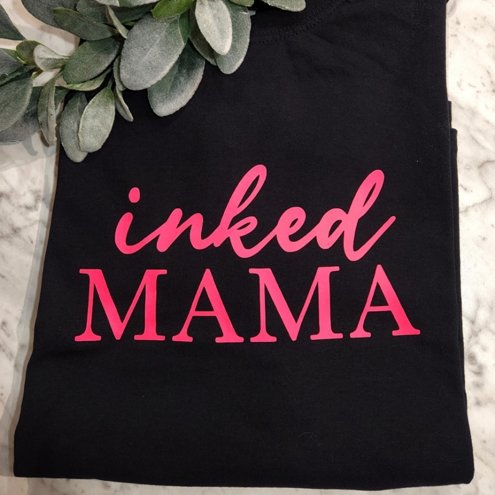 Inked mama shirt mom tatted tattoo popular cute trending Black And Pink